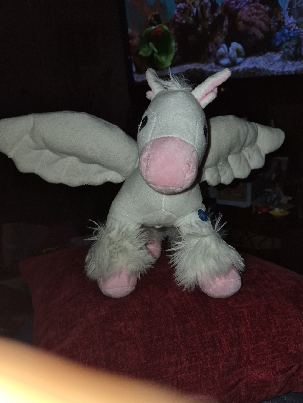 Vintage Plush Winged Pony Light-up Toy